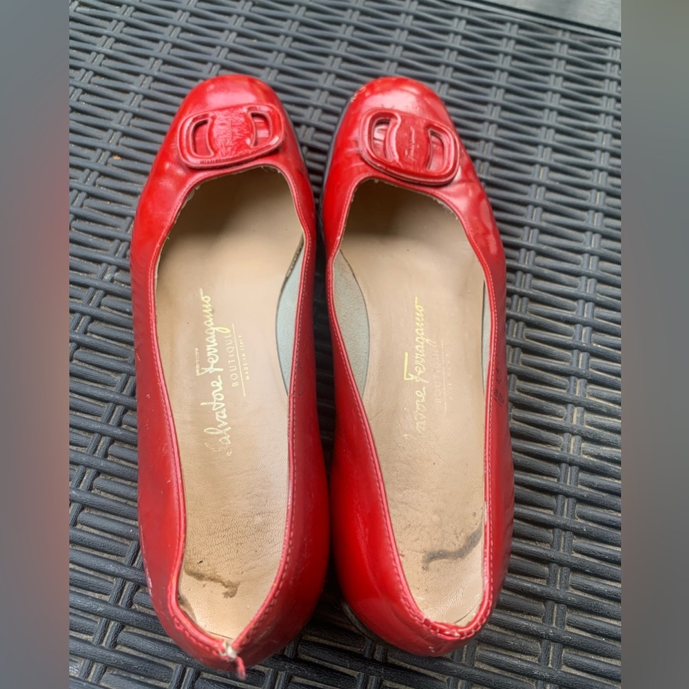 Salvatore Ferragamo Red Leather Loafers - Picture 2 of 10